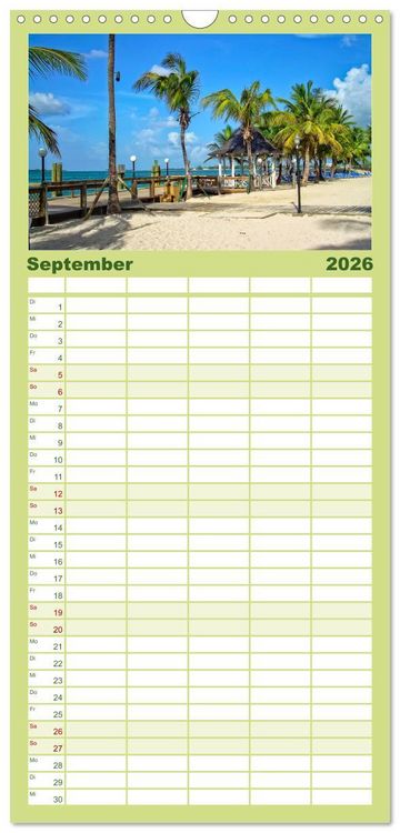 Produktbild: Familienplaner 2026 - Die Westindischen Inseln - Bahamas mit 5 Spalten (Wandkalender, 21 x 45 cm) CALVENDO