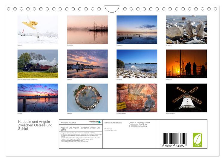 Produktbild: Kappeln und Angeln - Zwischen Ostsee und Schlei (Wandkalender 2026 DIN A4 quer), CALVENDO Monatskalender