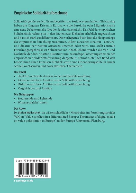 Produktbild: Empirische Solidarit&auml;tsforschung