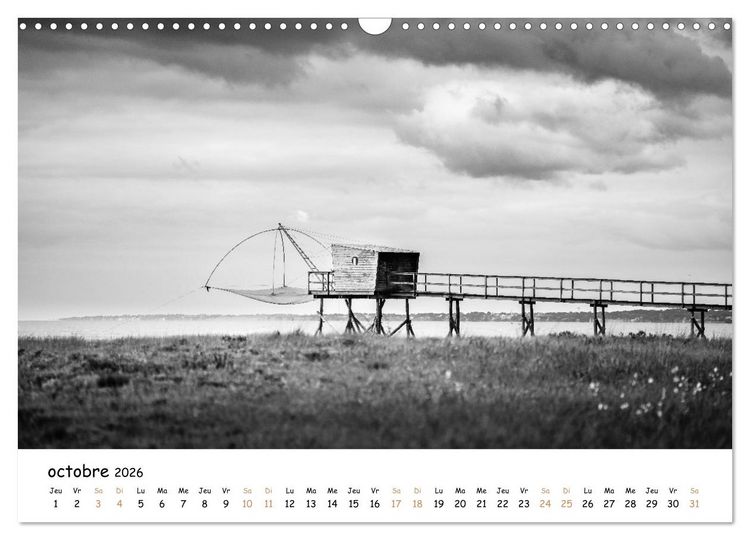 Produktbild: Terres de contraste &ndash; Une ann&eacute;e en monochrome (Calendrier mural 2026 DIN A3 vertical), CALVENDO calendrier mensuel