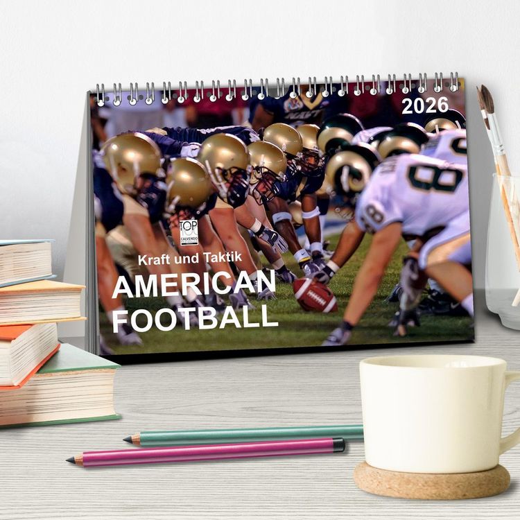 Produktbild: Kraft und Taktik - American Football (Tischkalender 2026 DIN A5 quer), CALVENDO Monatskalender