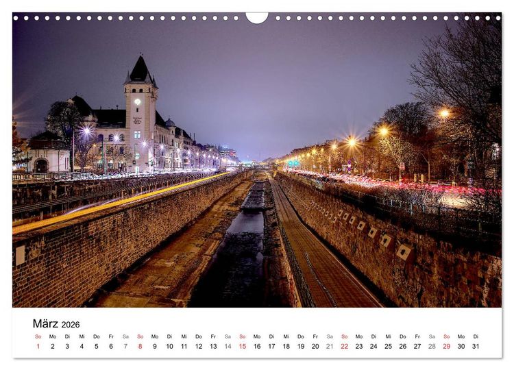 Produktbild: Wien nach Sonnenuntergang (Wandkalender 2026 DIN A3 quer), CALVENDO Monatskalender