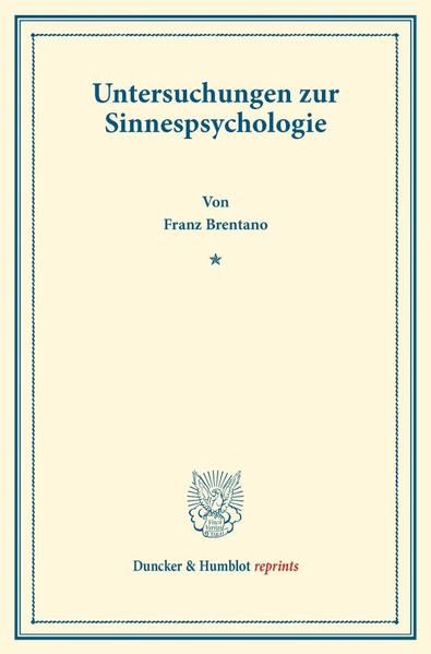 Produktbild: Untersuchungen zur Sinnespsychologie.