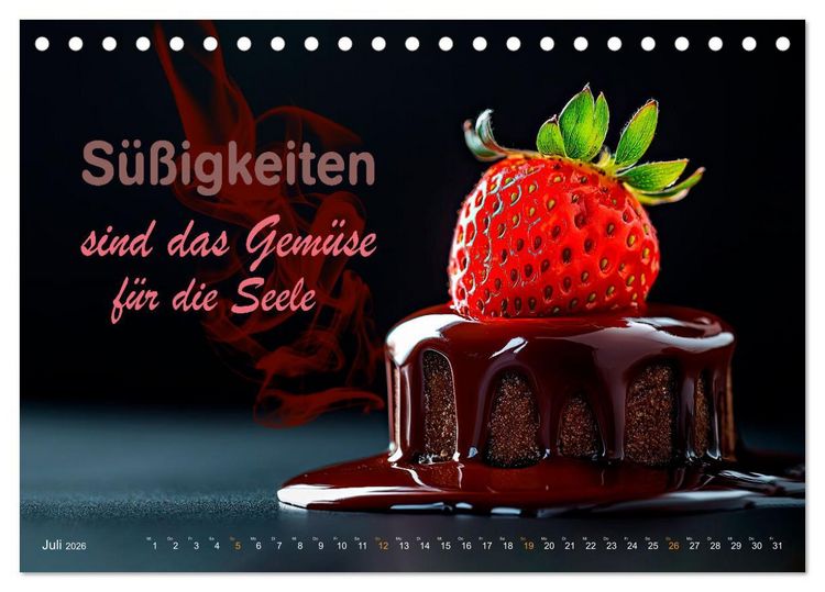 Produktbild: Dessert - Liebe auf den ersten Biss (Tischkalender 2026 DIN A5 quer), CALVENDO Monatskalender