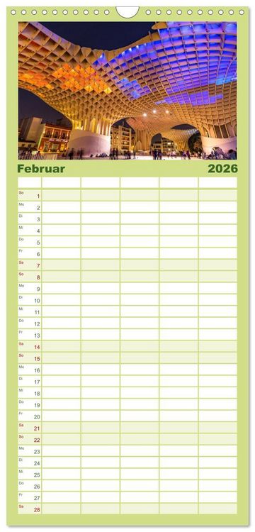 Produktbild: Familienplaner 2026 - Andalusien - Sevilla mit 5 Spalten (Wandkalender, 21 x 45 cm) CALVENDO