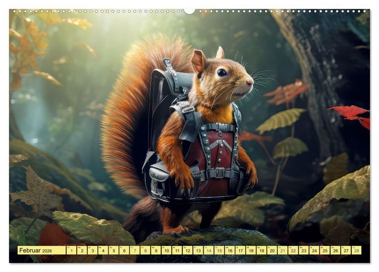 Produktbild: Eichh&ouml;rnchen im Erlebnishunger (Wandkalender 2026 DIN A2 quer), CALVENDO Monatskalender