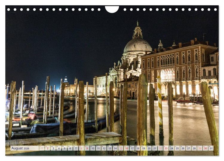 Produktbild: Stilles Venedig wenn es Nacht wird (Wandkalender 2026 DIN A4 quer), CALVENDO Monatskalender