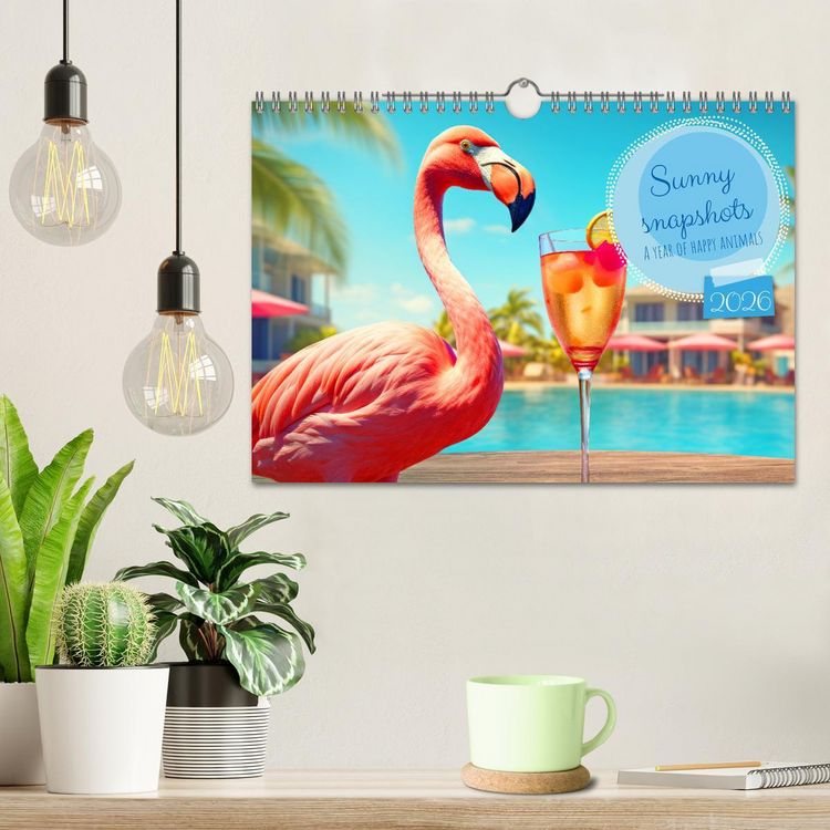 Produktbild: Sunny snapshots - A year of happy animals (Wall Calendar 2026 DIN A4 landscape), CALVENDO 12 Month Wall Calendar