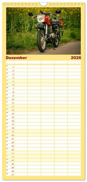 Produktbild: Familienplaner 2026 - Meine MZ ES 250/2 unterwegs in Chemnitz mit 5 Spalten (Wandkalender, 21 x 45 cm) CALVENDO