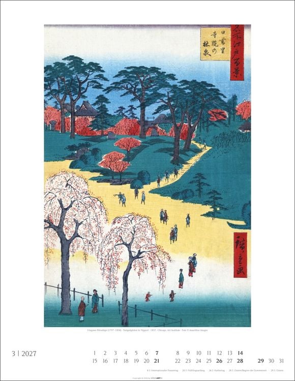 Produktbild: Japan Art Kalender 2027 - Die Kunst des Farbholzsschnitts