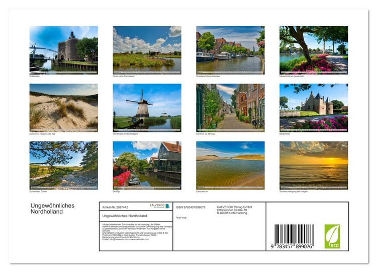 Produktbild: Ungew&ouml;hnliches Nordholland (Wandkalender 2026 DIN A4 quer), CALVENDO Monatskalender