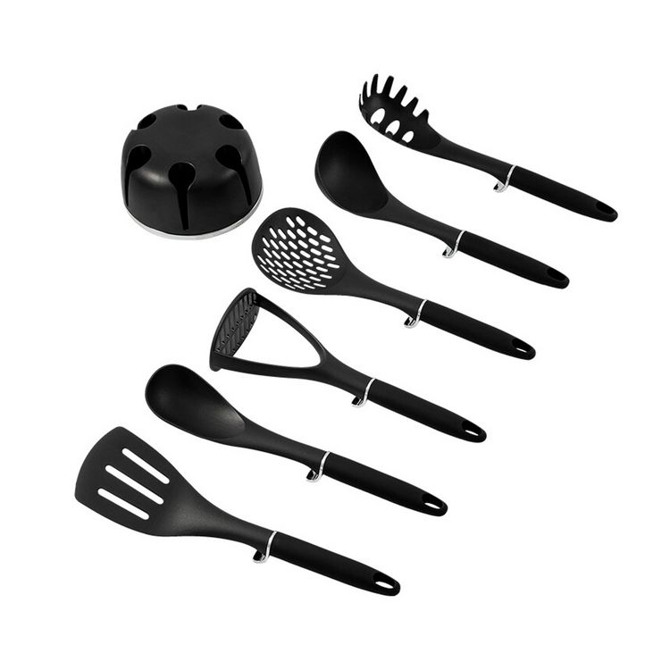 Produktbild: neuetischkultur 7-tlg. K&uuml;chenhelfer-Set Metallic Black 7-tlg. K&uuml;chenhelfer-Set Metallic Black