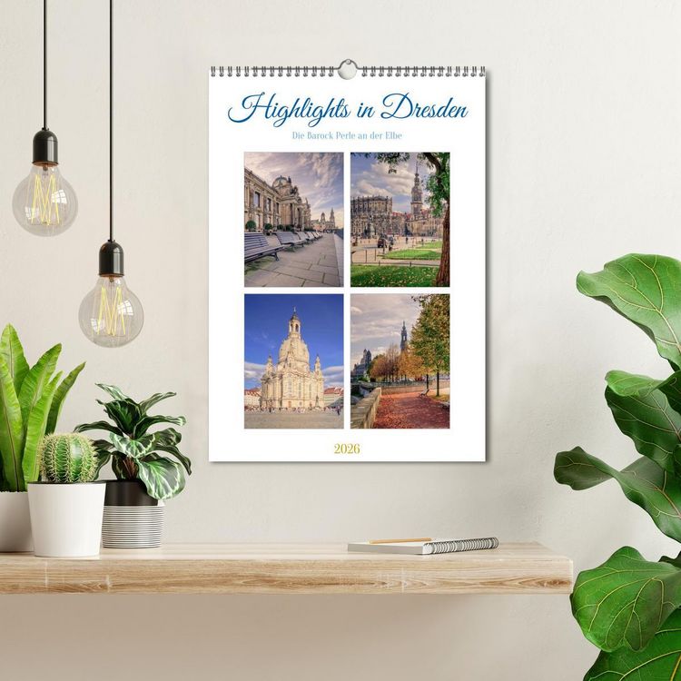 Produktbild: Highlights in Dresden (Wandkalender 2026 DIN A3 hoch), CALVENDO Monatskalender