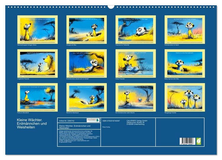 Produktbild: Kleine W&auml;chter. Erdm&auml;nnchen und Weisheiten (Wandkalender 2026 DIN A2 quer), CALVENDO Monatskalender