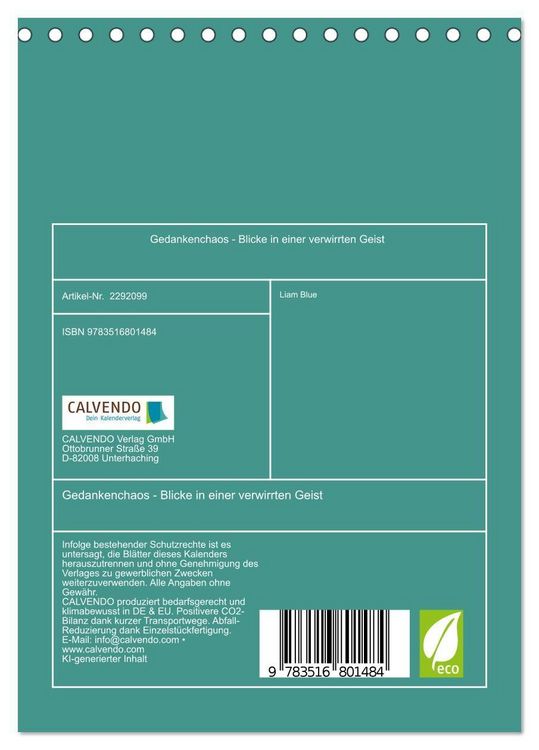 Produktbild: Gedankenchaos - Blicke in einer verwirrten Geist (Tischkalender 2027 DIN A5 hoch), CALVENDO Monatskalender