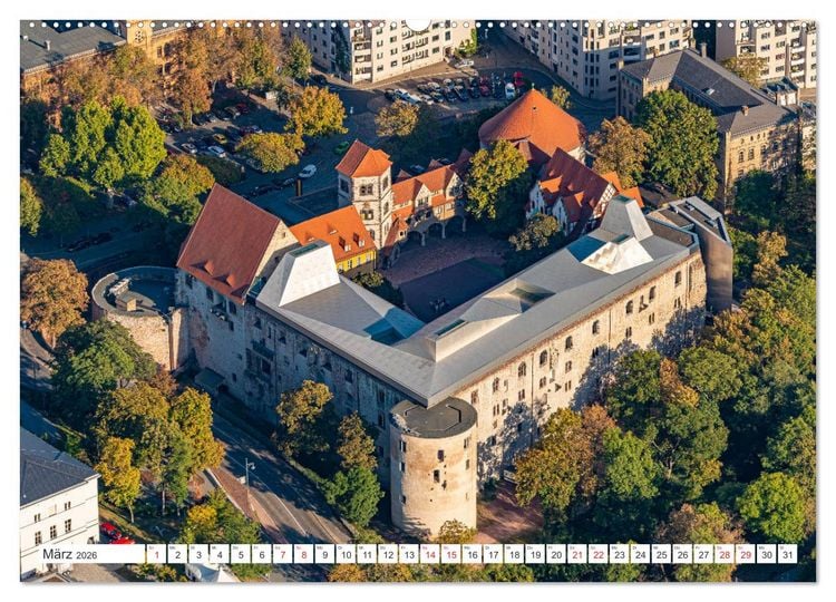Produktbild: Halle an der Saale von oben (Wandkalender 2026 DIN A2 quer), CALVENDO Monatskalender