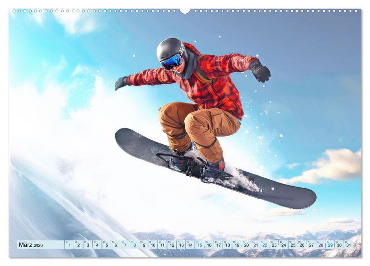 Produktbild: Snowboarder in Aktion (Wandkalender 2026 DIN A2 quer), CALVENDO Monatskalender