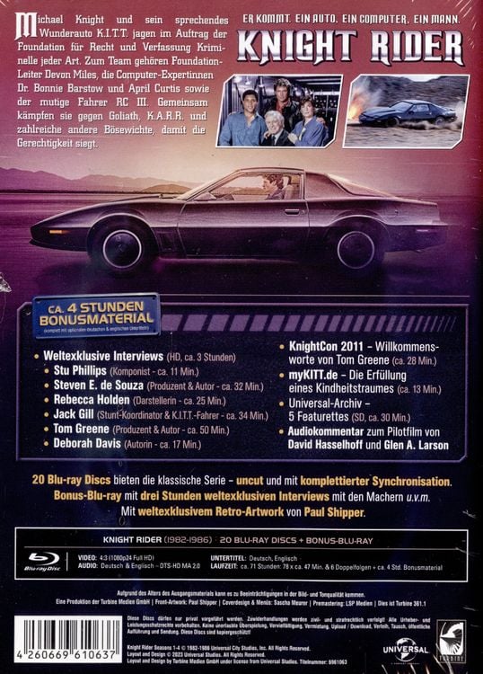 Knight Rider T-Shirt Für Herren – Offizielles 40-Jahre-Jubiläums-Merchandise Aus 100% Baumwolle