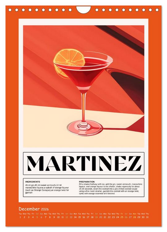 Produktbild: Classic Cocktails (Wall Calendar 2026 DIN A4 portrait), CALVENDO 12 Month Wall Calendar