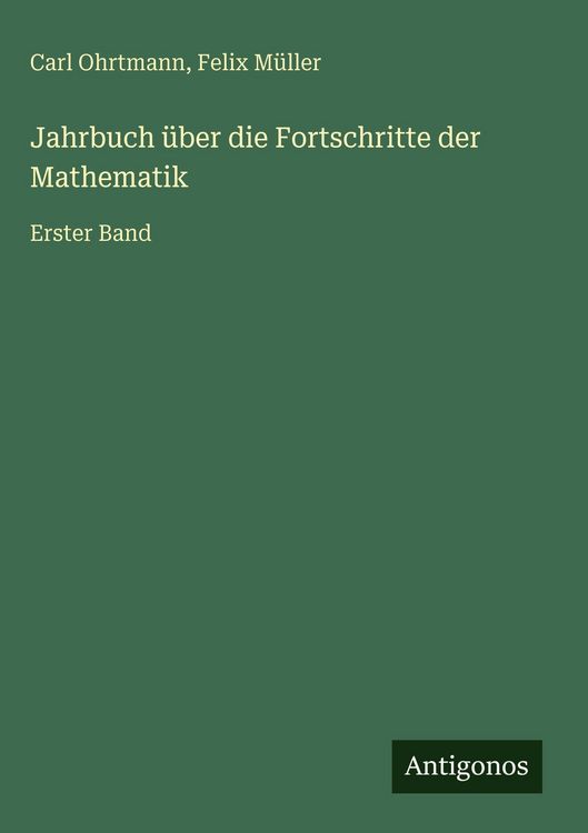 Produktbild: Jahrbuch &uuml;ber die Fortschritte der Mathematik
