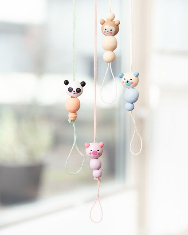 Produktbild: FOLIA&reg; Holzperlen Print, Cute Animals 10 &Oslash; 18 mm