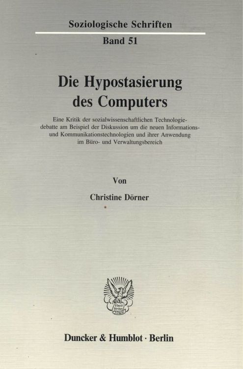 Produktbild: Die Hypostasierung des Computers.