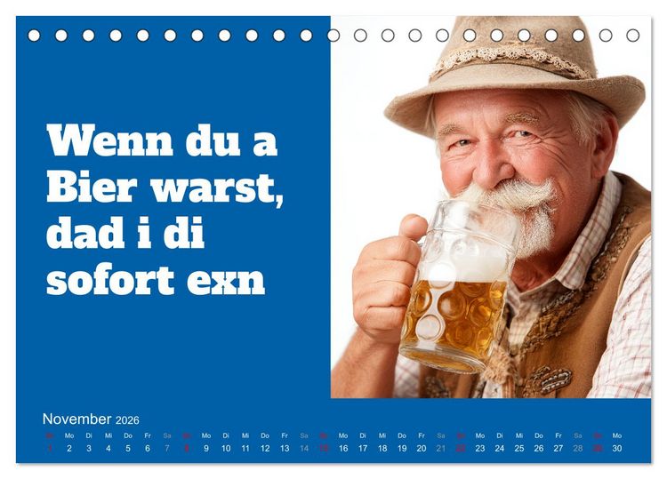 Produktbild: Bayerisch flirten, Gspusi! Bayern Kalender mit Dialekt und Mundart (Tischkalender 2026 DIN A5 quer), CALVENDO Monatskalender