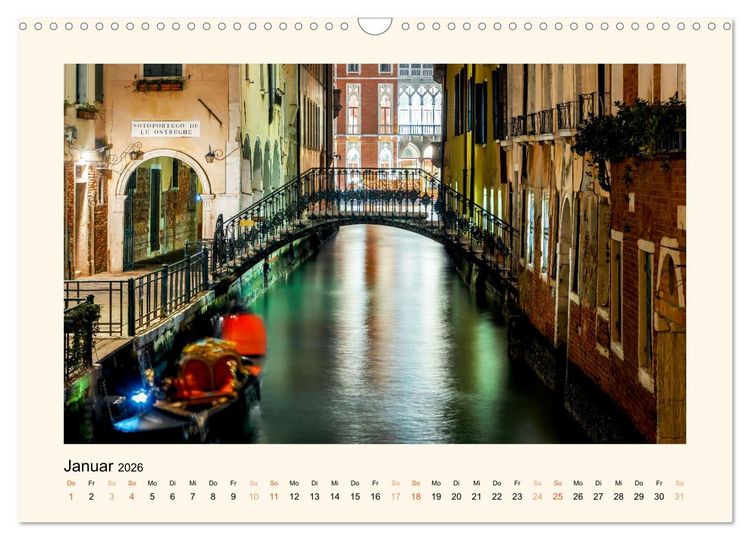 Produktbild: Venedig - Magie bei Nacht (Wandkalender 2026 DIN A3 quer), CALVENDO Monatskalender