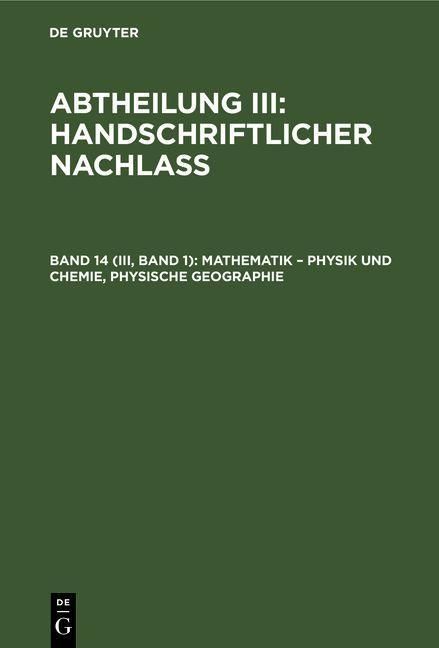 Produktbild: Mathematik - Physik und Chemie, Physische Geographie