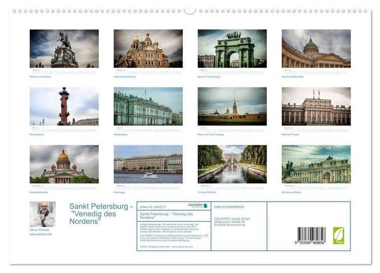 Produktbild: Sankt Petersburg - "Venedig des Nordens" (hochwertiger Premium Wandkalender 2027 DIN A2 quer), Kunstdruck in Hochglanz