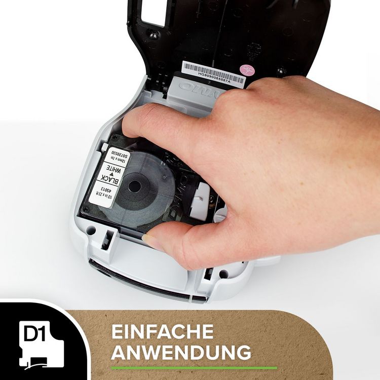 Produktbild: DYMO Beschriftungsband D1 schwarz auf wei&szlig; 9mm Faltschachtelblister