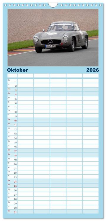 Produktbild: Familienplaner 2026 - Sachsenring Classic mit 5 Spalten (Wandkalender, 21 x 45 cm) CALVENDO