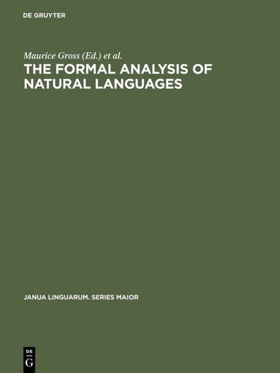 Produktbild: The Formal Analysis of Natural Languages