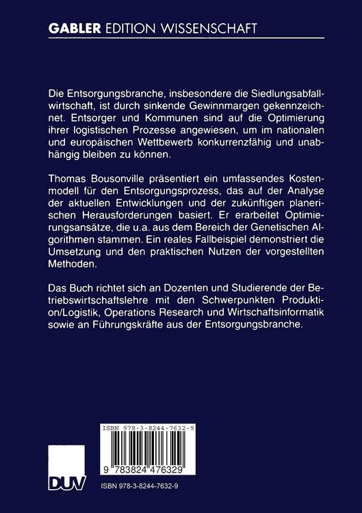 Produktbild: Tourenplanung f&uuml;r die Siedlungsabfallentsorgung