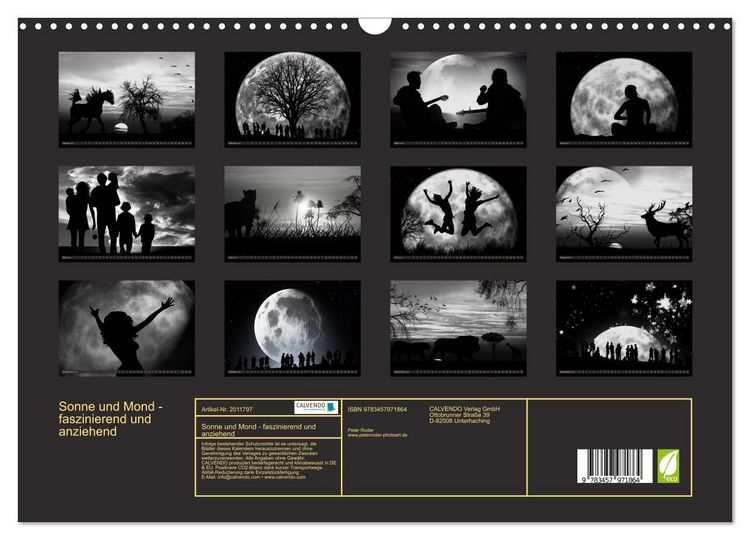 Produktbild: Sonne und Mond - faszinierend und anziehend (Wandkalender 2026 DIN A3 quer), CALVENDO Monatskalender