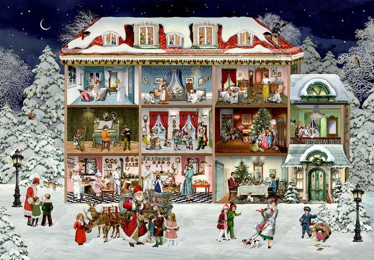Produktbild: Puzzle-Adventskalender &ndash; Unser wunderbares Weihnachtshaus