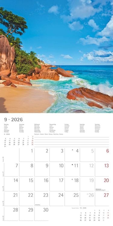 Produktbild: Summer Dreams 2026 - Broschürenkalender 30x30 cm (30x60 geöffnet) - Kalender mit Platz für Notizen - Bildkalender - Wandplaner - Alpha Edition