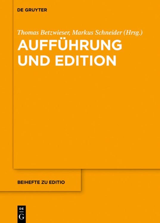 Produktbild: Auff&uuml;hrung und Edition