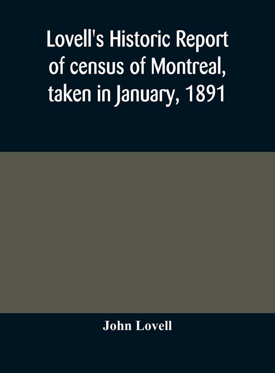 Produktbild: Lovell'S Historic Report Of Census Of Montreal, Taken In January, 1891