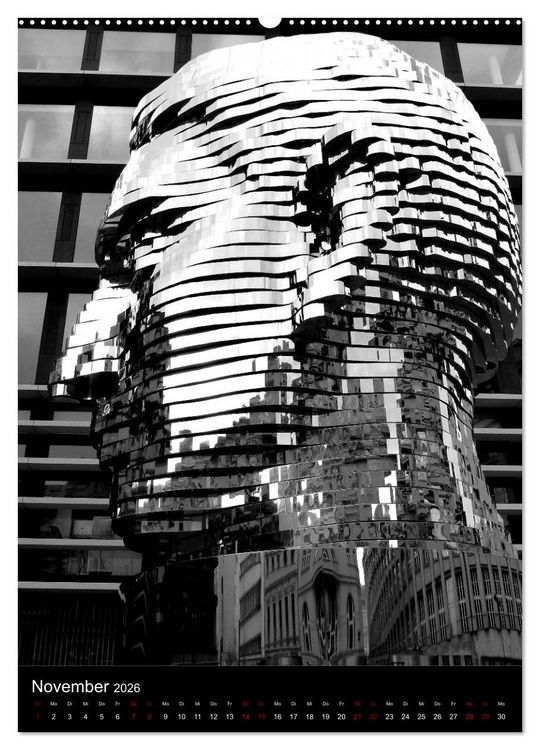 Produktbild: Prag - Die goldene Stadt in monochrom (hochwertiger Premium Wandkalender 2026 DIN A2 hoch), Kunstdruck in Hochglanz