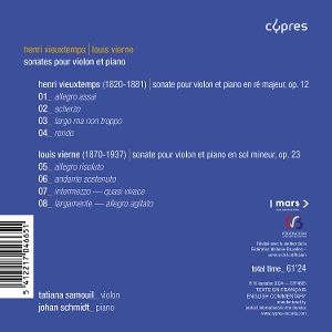 Produktbild: Vieuxtemps & Vierne: Sonates pour violon et piano