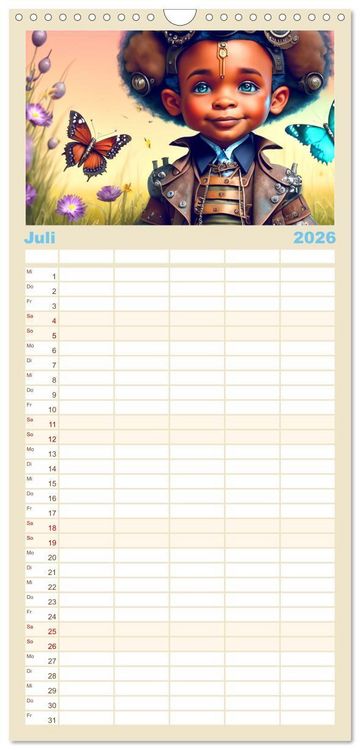 Produktbild: Familienplaner 2026 - Kleine Steampunk Stars mit 5 Spalten (Wandkalender, 21 x 45 cm) CALVENDO