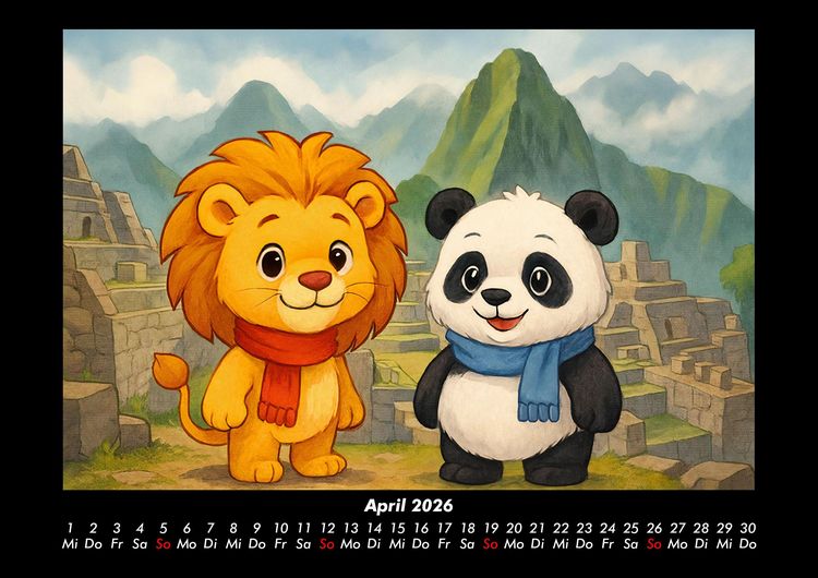 Produktbild: Buschi und Pippin - Reise zu den Weltwundern 2026 Fotokalender DIN A3