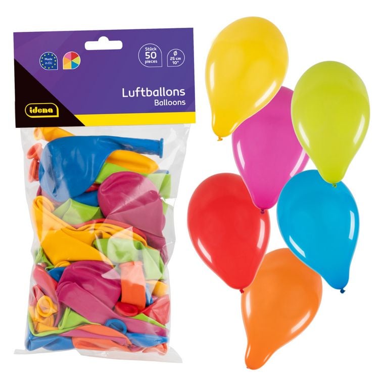 Produktbild: Idena Luftballons mehrfarbig &Oslash;25cm 50 St&uuml;ck