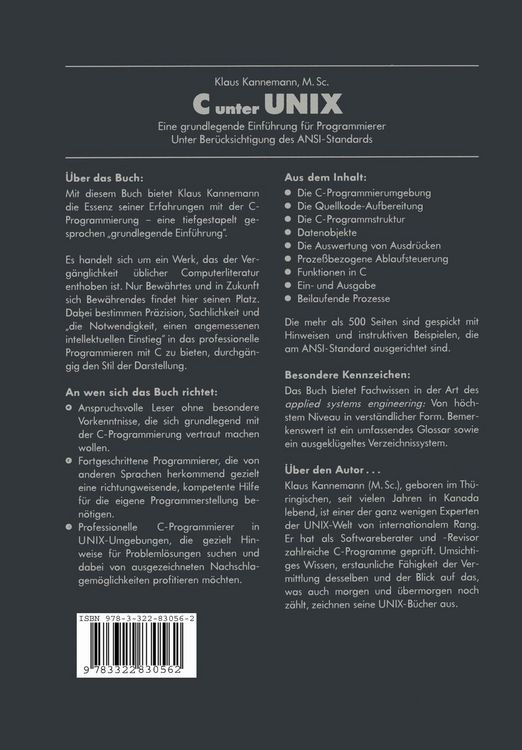Produktbild: C unter UNIX