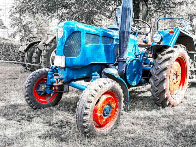 Produktbild: CALVENDO Puzzle Oldtimer Trecker Lanz 1000 Teile Lege-Gr&ouml;&szlig;e 64 x 48 cm Foto-Puzzle Bild von Andrea Dreegmeyer