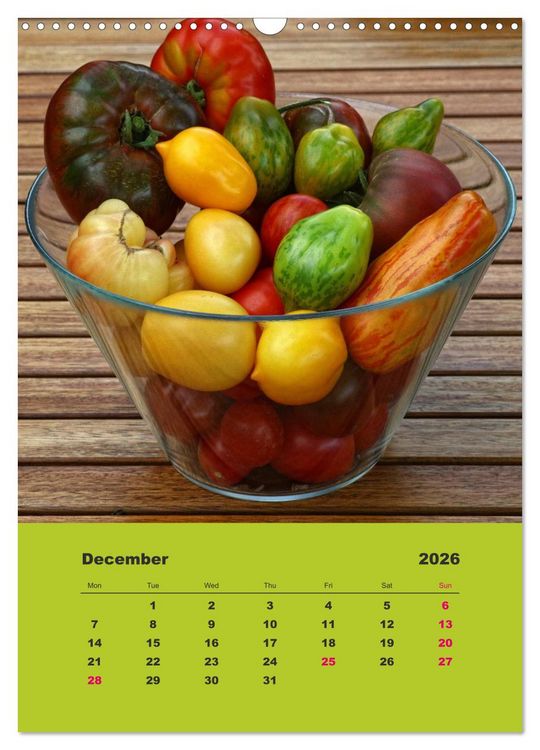 Produktbild: Organic Tomatoes (Wall Calendar 2026 DIN A3 portrait), CALVENDO 12 Month Wall Calendar