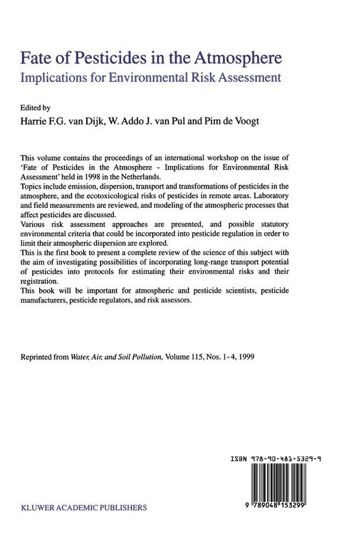Produktbild: Fate of Pesticides in the Atmosphere: Implications for Environmental Risk Assessment