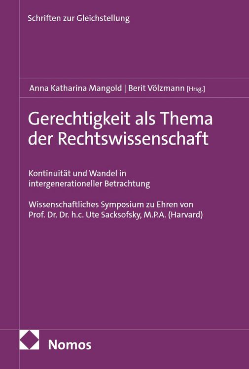 Produktbild: Gerechtigkeit als Thema der Rechtswissenschaft