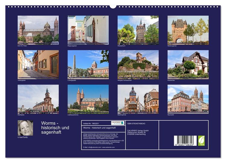 Produktbild: Worms - historisch und sagenhaft (hochwertiger Premium Wandkalender 2026 DIN A2 quer), Kunstdruck in Hochglanz